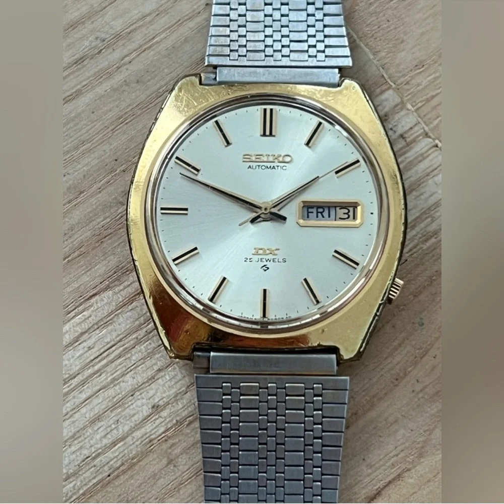 Seiko DX Automatic 25 Jewels Super Rare Vintage Men's Watch Gold Plated Case